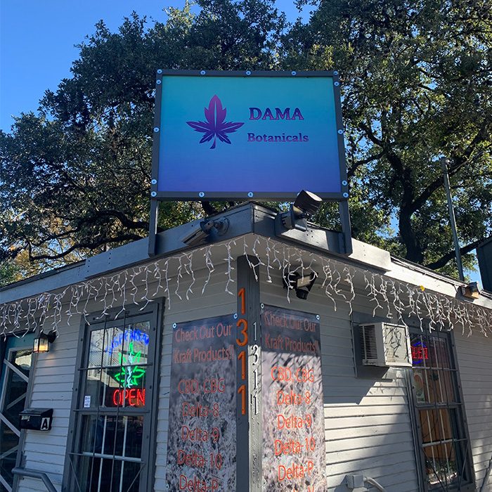 Outside legal texas cannabis and hemp dispensary Dama Botanicals